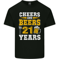 21st Birthday 21 Year Old Funny Alcohol Mens Cotton T-Shirt Tee Top Black