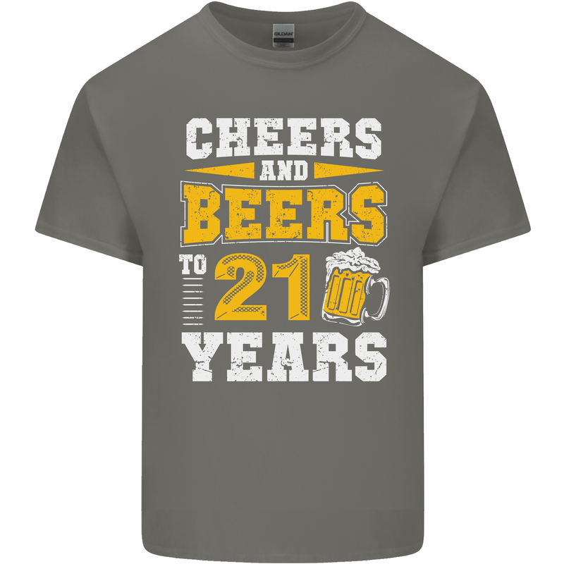 21st Birthday 21 Year Old Funny Alcohol Mens Cotton T-Shirt Tee Top Charcoal