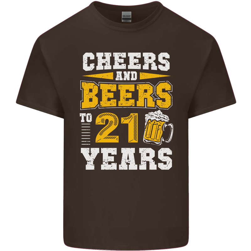 21st Birthday 21 Year Old Funny Alcohol Mens Cotton T-Shirt Tee Top Dark Chocolate