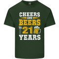 21st Birthday 21 Year Old Funny Alcohol Mens Cotton T-Shirt Tee Top Forest Green
