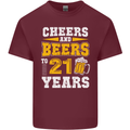 21st Birthday 21 Year Old Funny Alcohol Mens Cotton T-Shirt Tee Top Maroon