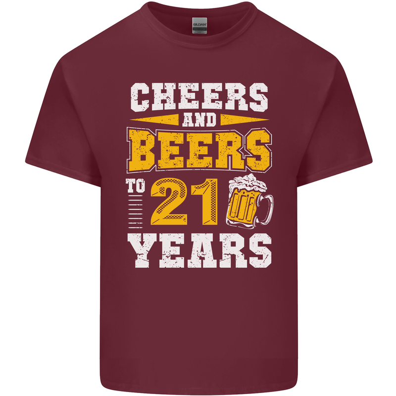 21st Birthday 21 Year Old Funny Alcohol Mens Cotton T-Shirt Tee Top Maroon