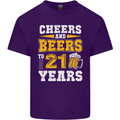 21st Birthday 21 Year Old Funny Alcohol Mens Cotton T-Shirt Tee Top Purple
