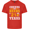 21st Birthday 21 Year Old Funny Alcohol Mens Cotton T-Shirt Tee Top Red