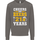 21st Birthday 21 Year Old Funny Alcohol Mens Sweatshirt Jumper Charcoal