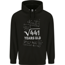 21st Birthday 21 Year Old Geek Funny Maths Mens 80% Cotton Hoodie Black