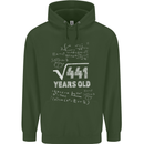 21st Birthday 21 Year Old Geek Funny Maths Mens 80% Cotton Hoodie Forest Green