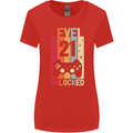 21st Birthday 21 Year Old Level Up Gamming Womens Wider Cut T-Shirt Red