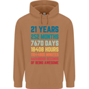 21st Birthday 21 Year Old Mens 80% Cotton Hoodie Caramel Latte