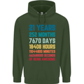 21st Birthday 21 Year Old Mens 80% Cotton Hoodie Forest Green