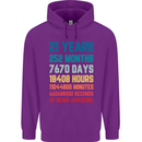 21st Birthday 21 Year Old Mens 80% Cotton Hoodie Purple