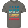 21st Birthday 21 Year Old Mens Cotton T-Shirt Tee Top Charcoal