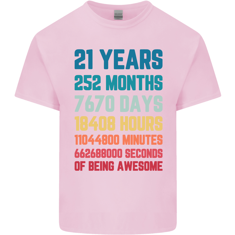 21st Birthday 21 Year Old Mens Cotton T-Shirt Tee Top Light Pink