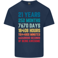 21st Birthday 21 Year Old Mens Cotton T-Shirt Tee Top Navy Blue