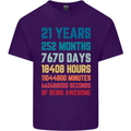 21st Birthday 21 Year Old Mens Cotton T-Shirt Tee Top Purple