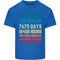21st Birthday 21 Year Old Mens Cotton T-Shirt Tee Top Royal Blue