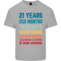 21st Birthday 21 Year Old Mens Cotton T-Shirt Tee Top Sports Grey
