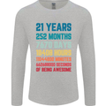 21st Birthday 21 Year Old Mens Long Sleeve T-Shirt Sports Grey
