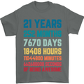 21st Birthday 21 Year Old Mens T-Shirt 100% Cotton Charcoal