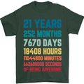 21st Birthday 21 Year Old Mens T-Shirt 100% Cotton Forest Green