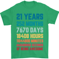 21st Birthday 21 Year Old Mens T-Shirt 100% Cotton Irish Green