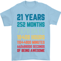 21st Birthday 21 Year Old Mens T-Shirt 100% Cotton Light Blue