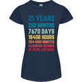 21st Birthday 21 Year Old Womens Petite Cut T-Shirt Navy Blue