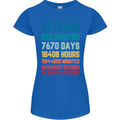 21st Birthday 21 Year Old Womens Petite Cut T-Shirt Royal Blue