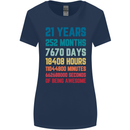 21st Birthday 21 Year Old Womens Wider Cut T-Shirt Navy Blue
