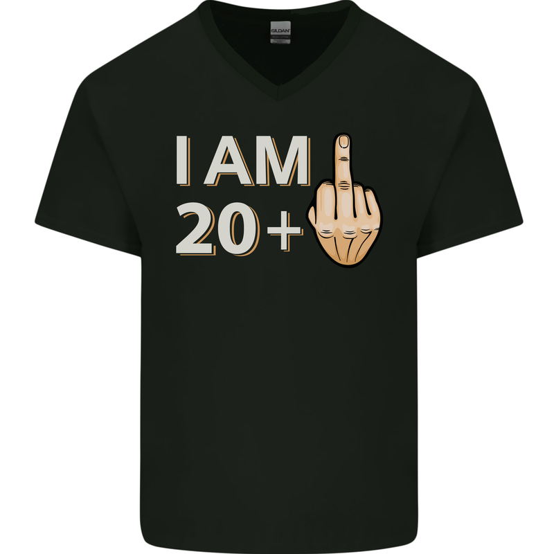 21st Birthday Funny Offensive 21 Year Old Mens V-Neck Cotton T-Shirt Black