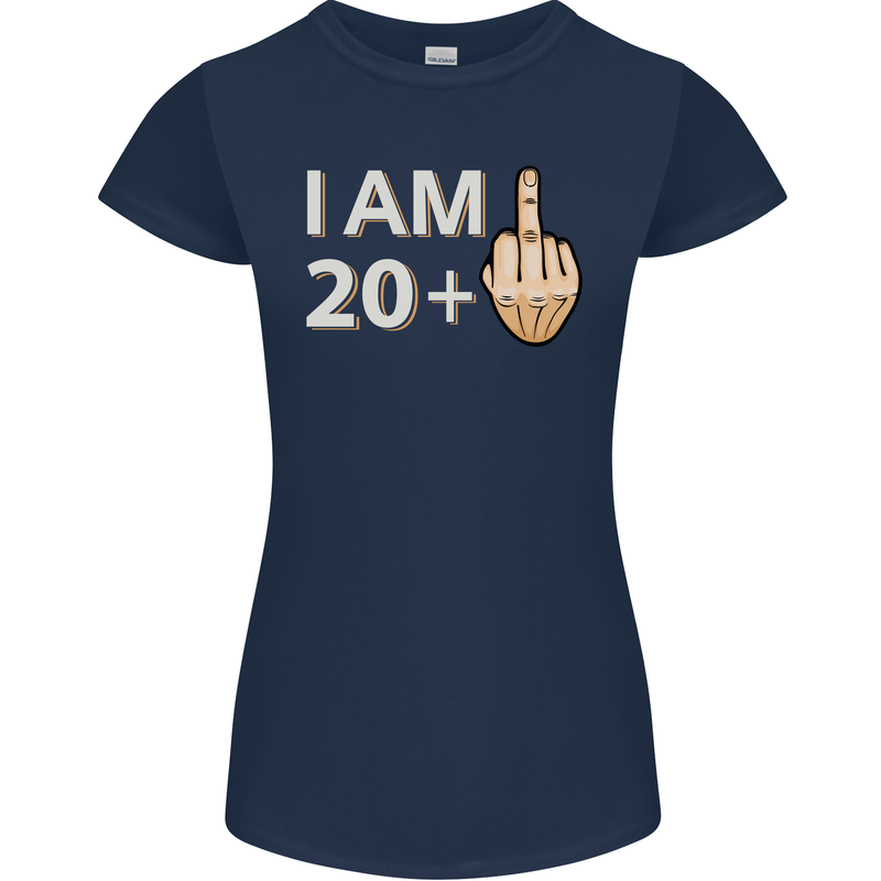 21st Birthday Funny Offensive 21 Year Old Womens Petite Cut T-Shirt Navy Blue