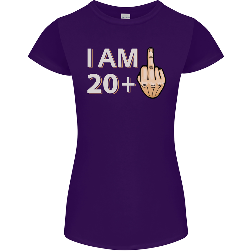 21st Birthday Funny Offensive 21 Year Old Womens Petite Cut T-Shirt Purple