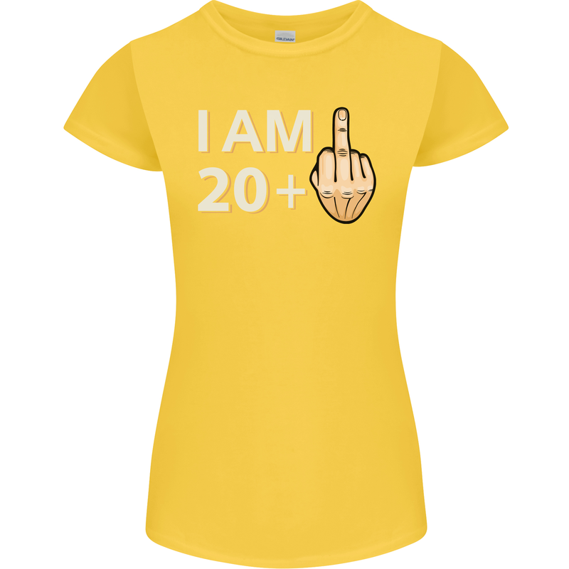 21st Birthday Funny Offensive 21 Year Old Womens Petite Cut T-Shirt Yellow
