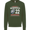 22 Year Wedding Anniversary 22nd Rugby Mens Sweatshirt Jumper Forest Green