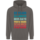 22nd Birthday 22 Year Old Mens 80% Cotton Hoodie Charcoal