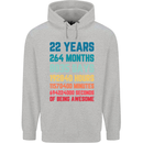 22nd Birthday 22 Year Old Mens 80% Cotton Hoodie Sports Grey