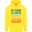 22nd Birthday 22 Year Old Mens 80% Cotton Hoodie Yellow