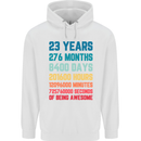 23rd Birthday 23 Year Old Mens 80% Cotton Hoodie White