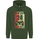 24th Birthday 24 Year Old Level Up Gamming Mens 80% Cotton Hoodie Forest Green
