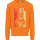 24th Birthday 24 Year Old Level Up Gamming Mens Sweatshirt Jumper Orange