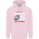 25 Year Wedding Anniversary 25th Rugby Mens 80% Cotton Hoodie Light Pink