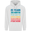 25th Birthday 25 Year Old Mens 80% Cotton Hoodie White