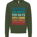 25th Birthday 25 Year Old Mens Sweatshirt Jumper Forest Green