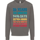 26th Birthday 26 Year Old Mens Sweatshirt Jumper Charcoal