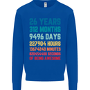 26th Birthday 26 Year Old Mens Sweatshirt Jumper Royal Blue