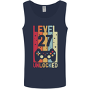 27th Birthday 27 Year Old Level Up Gamming Mens Vest Tank Top Navy Blue