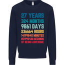 27th Birthday 27 Year Old Mens Sweatshirt Jumper Navy Blue