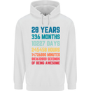 28th Birthday 28 Year Old Mens 80% Cotton Hoodie White