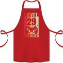 29th Birthday 29 Year Old Level Up Gamming Cotton Apron 100% Organic Red