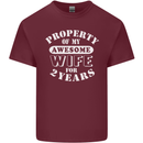 2 Year Wedding Anniversary 2nd Funny Wife Mens Cotton T-Shirt Tee Top Maroon